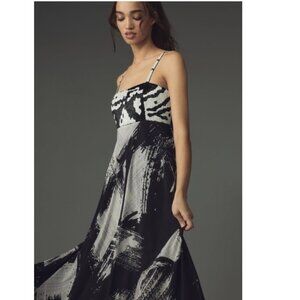 Anthropologie NIKITA MHAISALKAR Beaded Abstract Maxi Dress